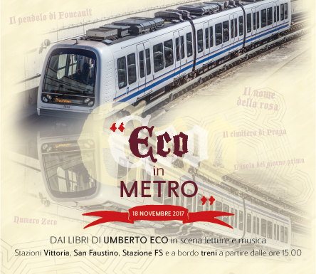 “Eco in Metro”: dai libri di Umberto Eco, in scena letture e musica